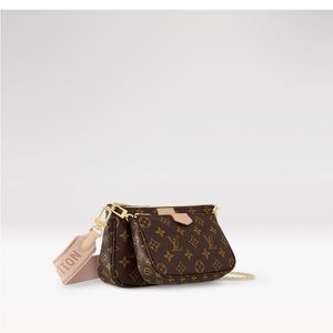 Louis Vuitton Multi Pochette Accessoires w/ Pink monogram strap